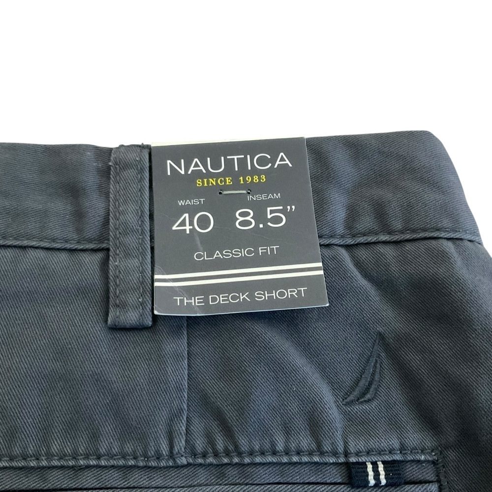 Nautica Men's Charcoal Flat Front Shorts - Picture 2 of 4